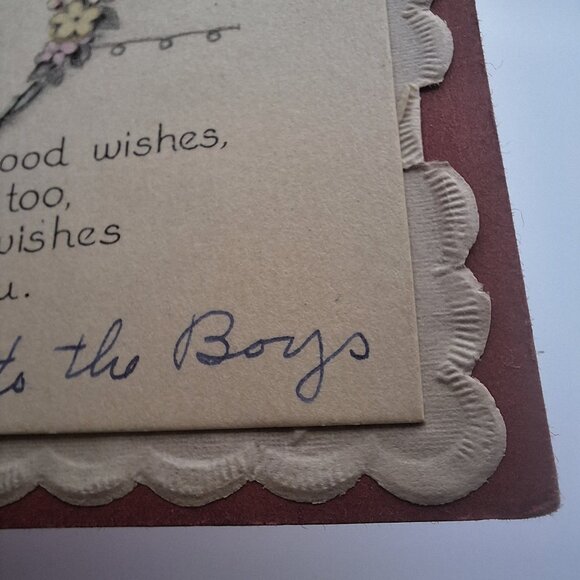 Vintage Valentine Card Scalloped Edges My Friend Harold Boys Antique Retro Love - Picture 2 of 5